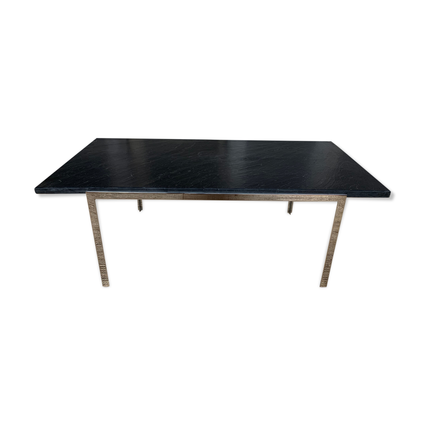 Chrome coffee table and slate tray