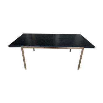 Table basse chromé et plateau ardoise