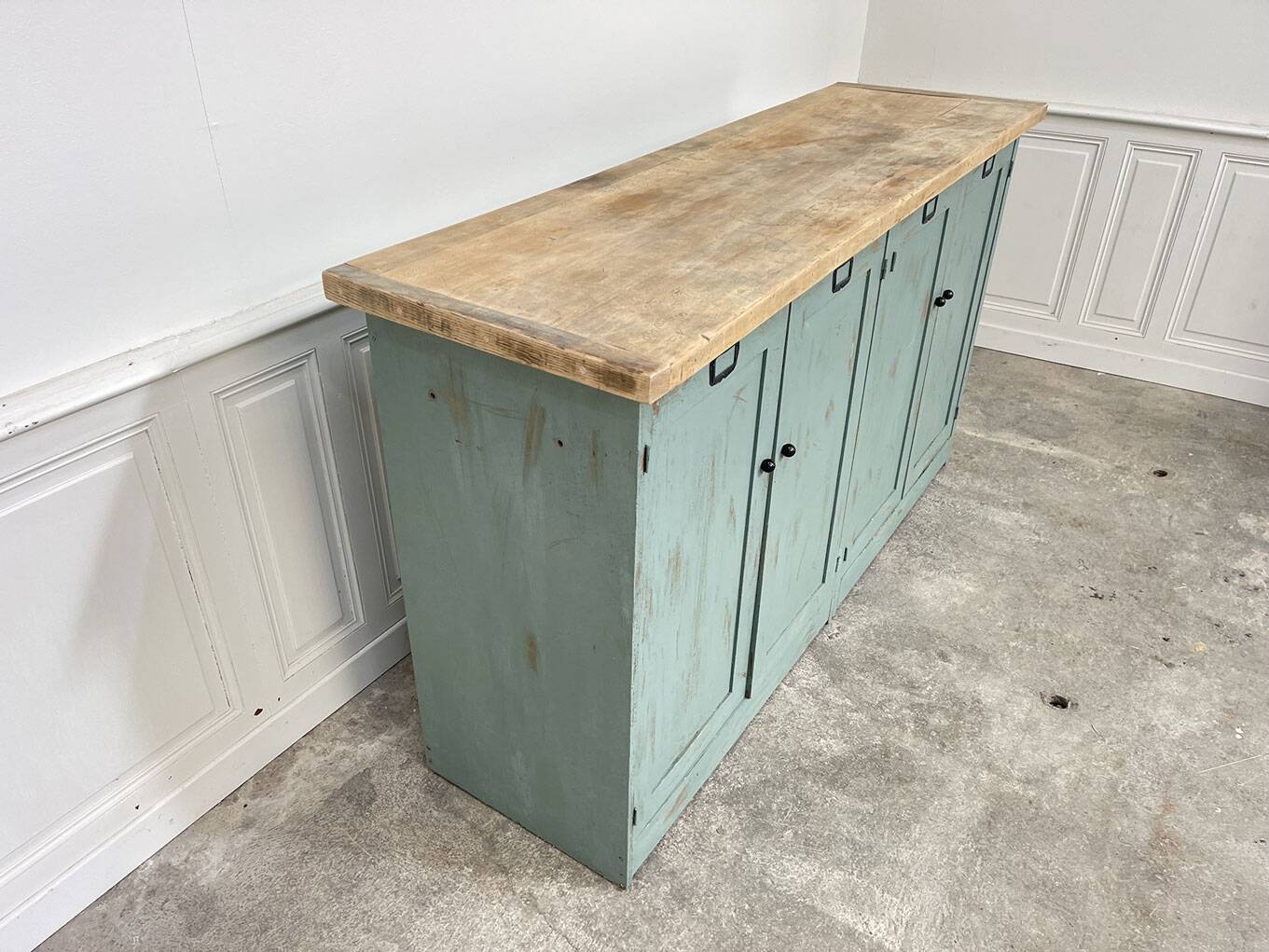 Enfilade en bois années 1950 patine bleutée