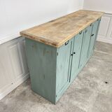 Enfilade en bois années 1950 patine bleutée