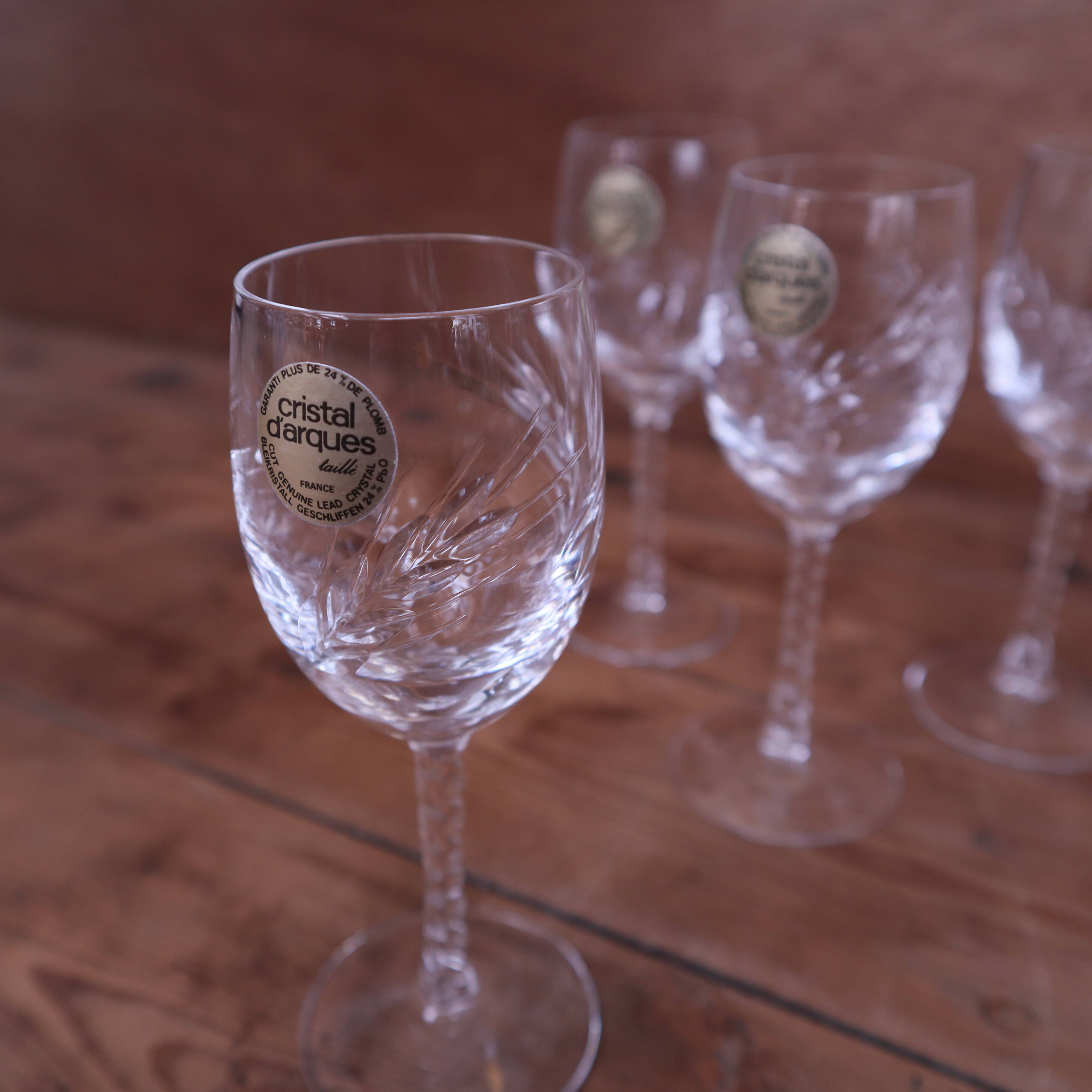 Set of 6 Engraved Crystal Aperitif Glasses, Epi Model