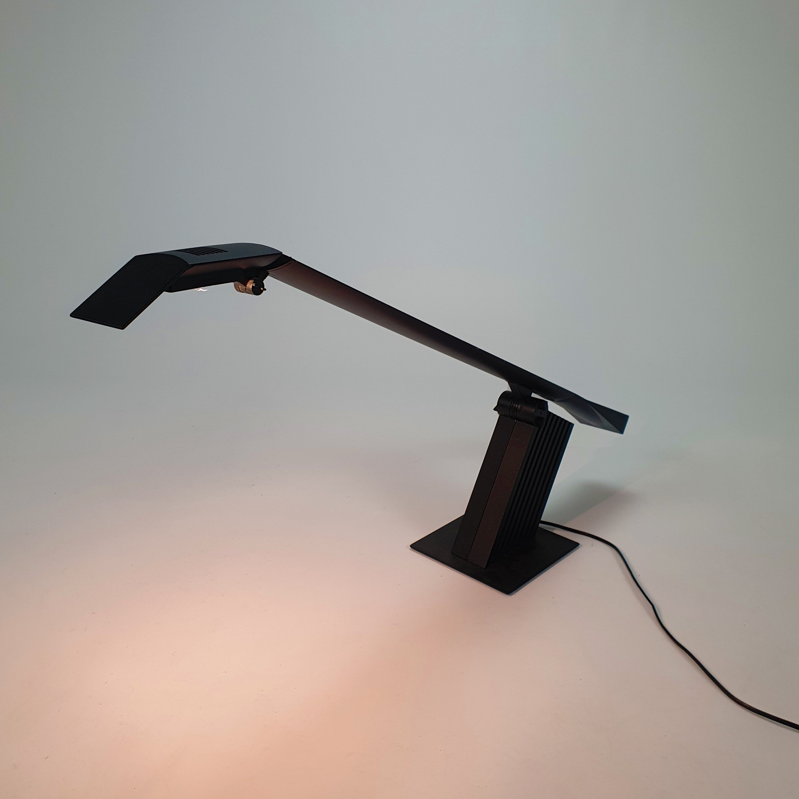 Black condor desk lamp by Hans von Klier for Bilumen, 1988