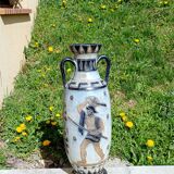 Large amphora vase guerin warriors 70 cm