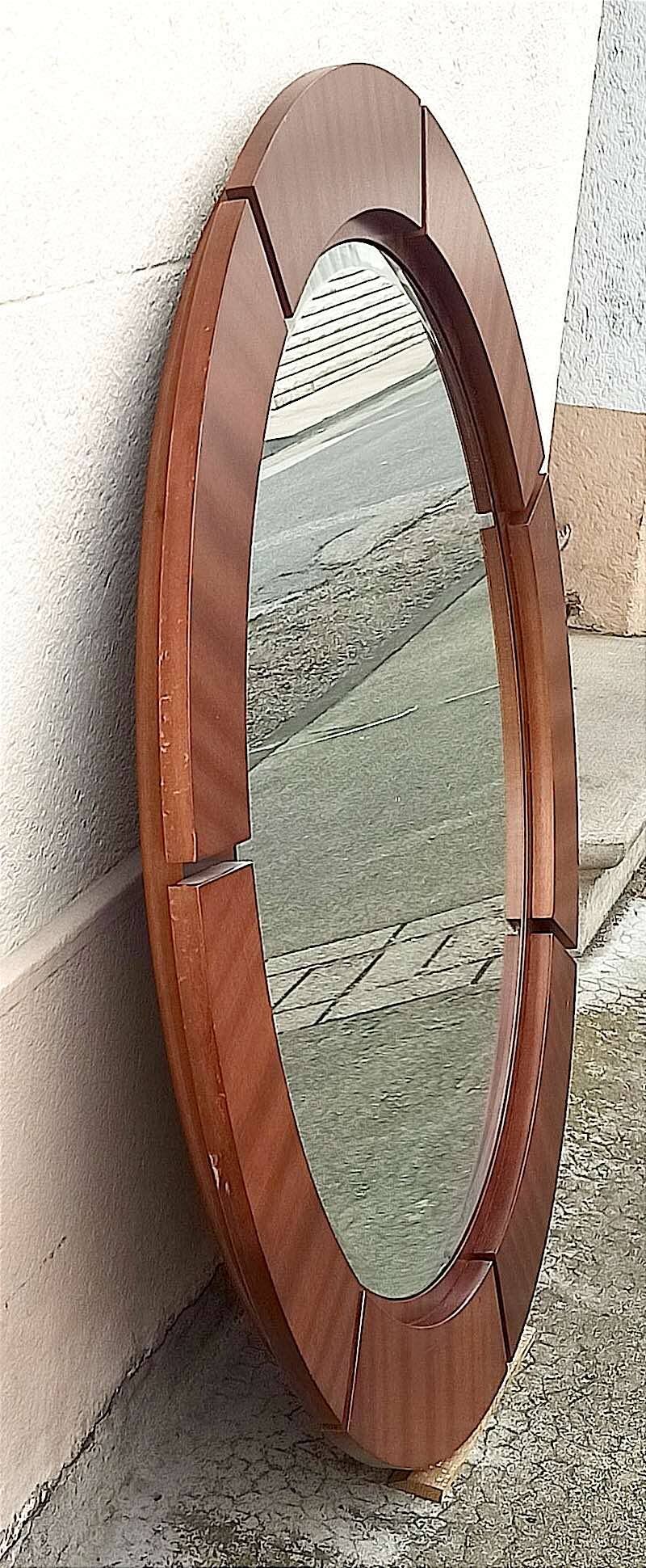 Large round mirror mahogany end 60 diameter 106.7 cm