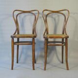 2 Bistro chairs No. 55- 3/4 by Kohn, circa 1905, caned