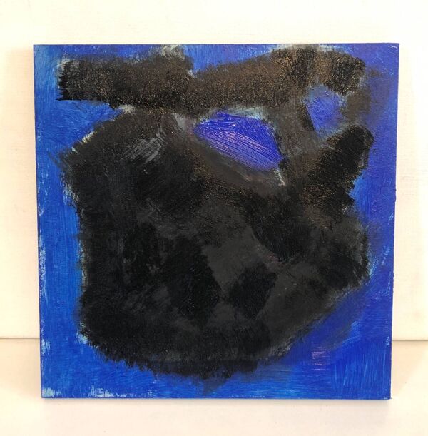 Tableau abstrait bleu noir