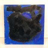 Tableau abstrait bleu noir