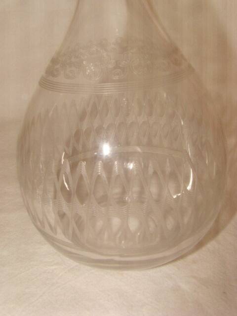 engraved crystal liqueur carafe from the late 19th century