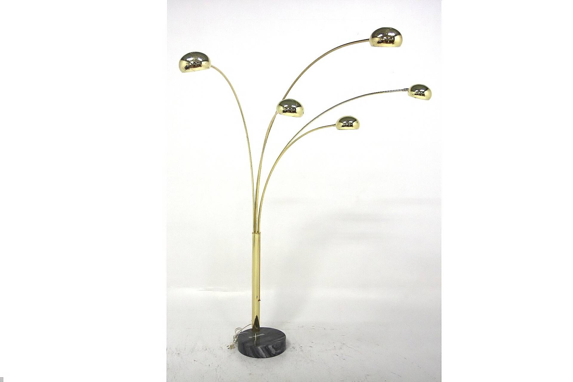 Lampadaire en métal et en marbre, Suède, 1980