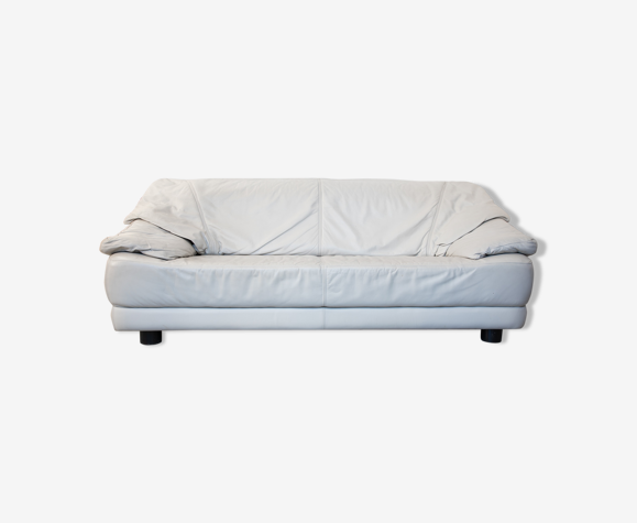 Lounge White Leather Sofa Mid Century Modern Italy 1970s Selency Lounge White Leather Sofa Mid Century, Mid Century Modern Leather Sofa