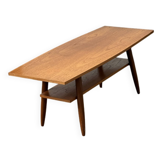 Table basse scandinave en teck pour planche de surf