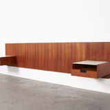 Pair of bed cabinets and headboard Japanese Series by Cees Braakman for Pastoe 1958