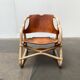 Mid-century safari lounge chair in bamboo and Danish leather, 1960s.