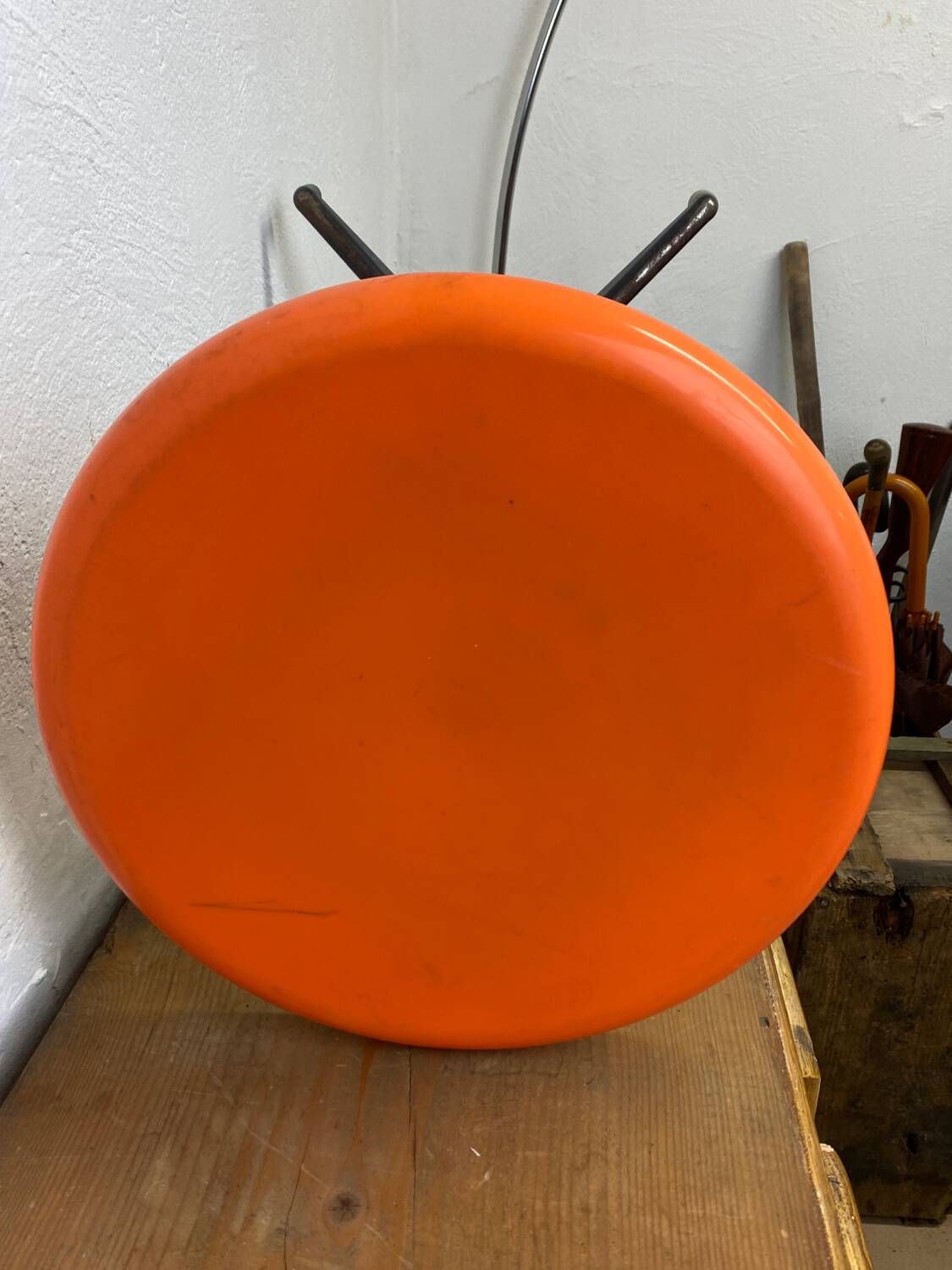 Two vintage industrial stools