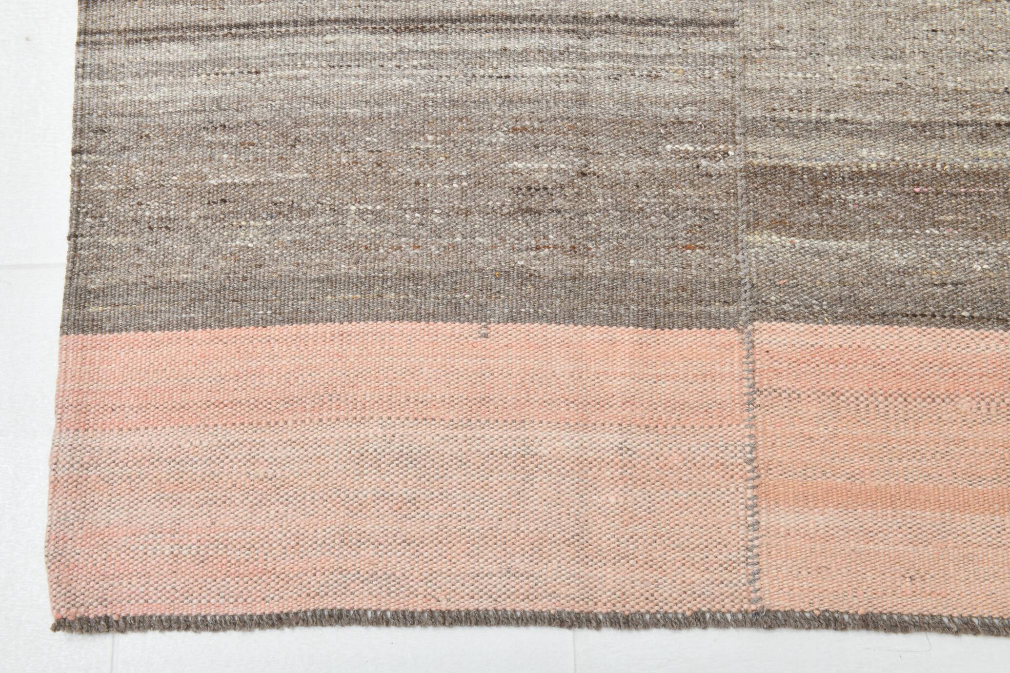 6x10 Salmon & Brown Contemporary Vintage Kilim Rug, 188x304Cm SK 33353