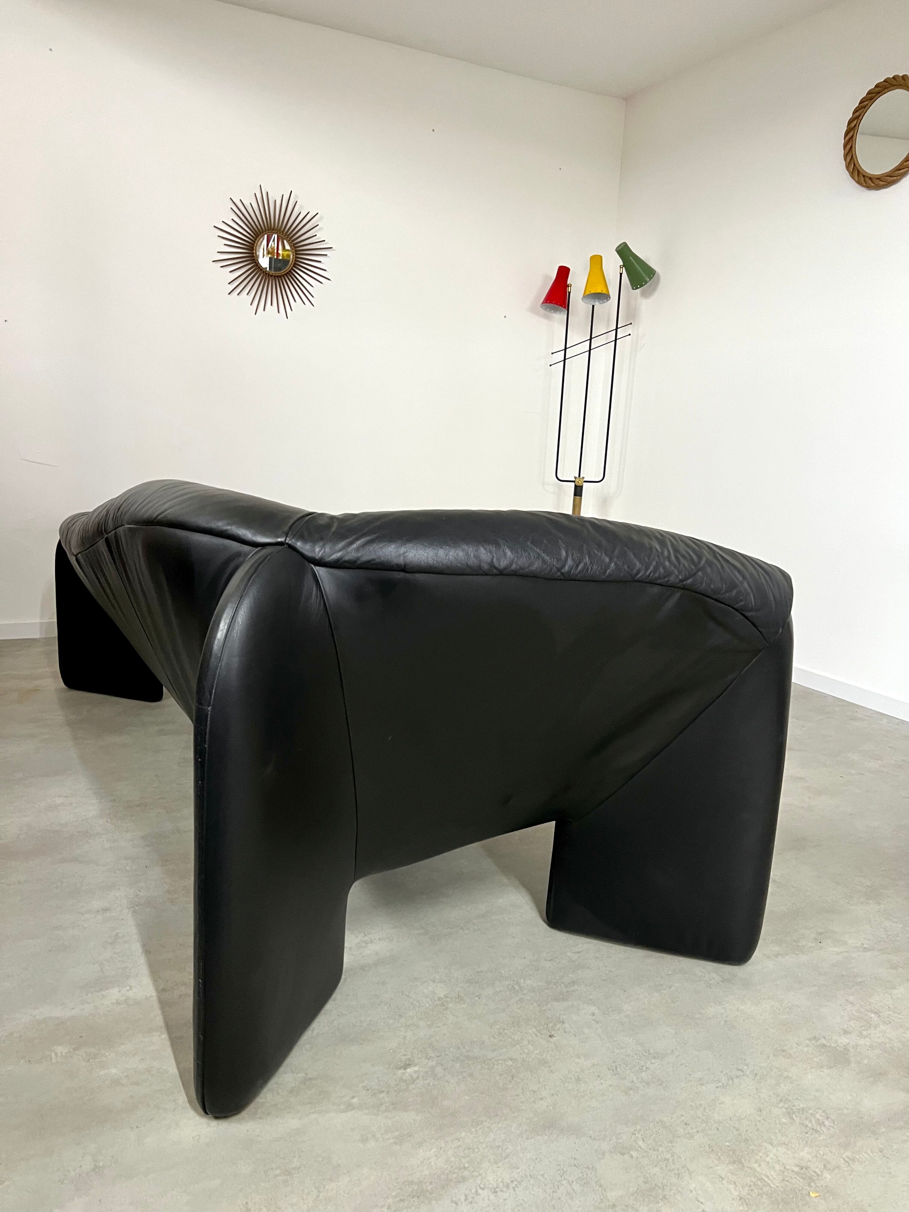 Old leather sofa design Strassle Collection of the 80