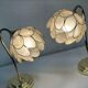 Set of 2 vintage flower lotus table lamps