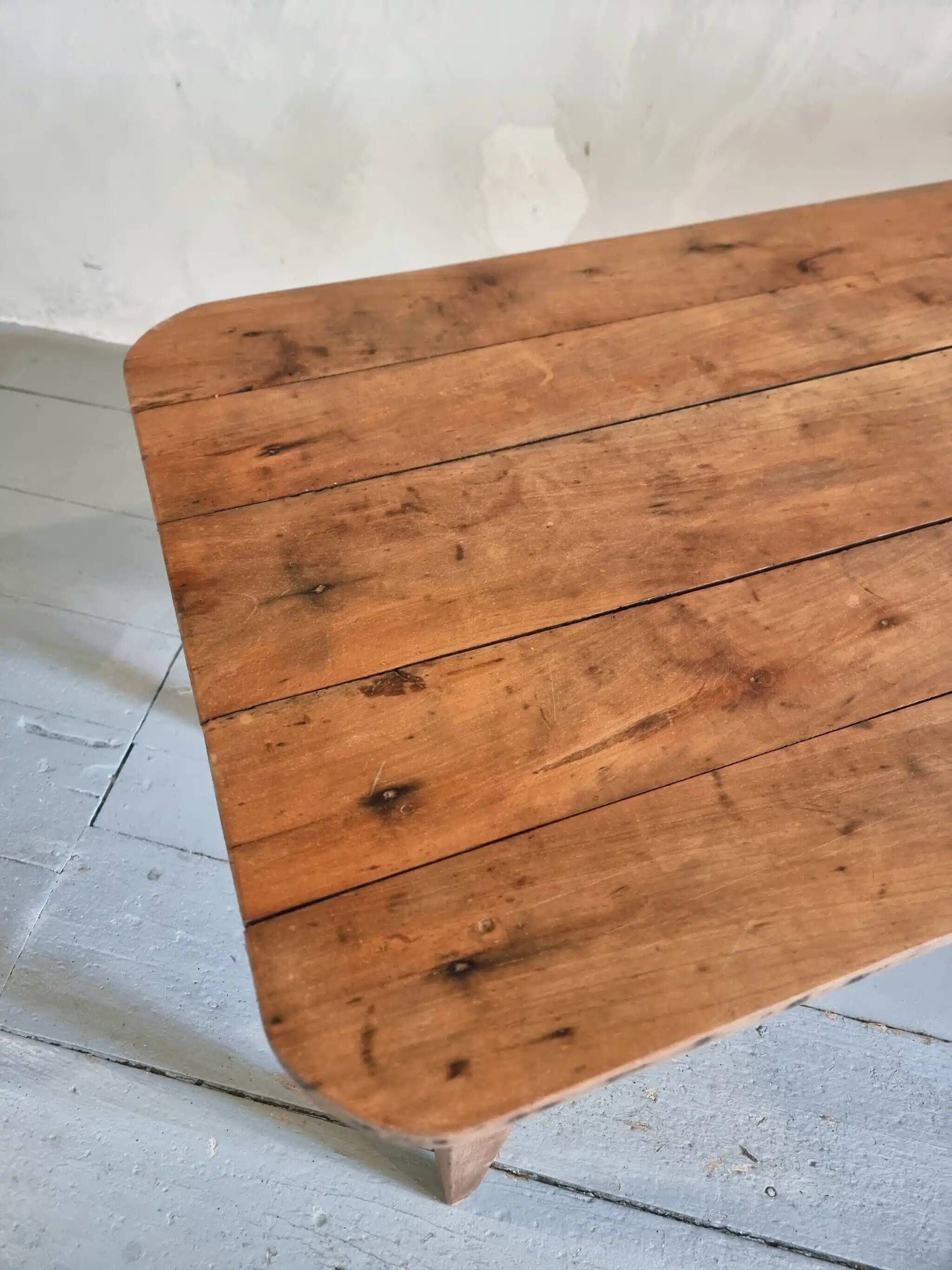 Antique French cherry wood dining table, early 20th century