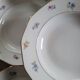 8 12-sided soup plates – floral porcelain with gold edging