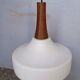 Louis Kalff pendant lamp ep 1960 Scandinavian glass and teak
