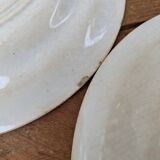 Set of 6 old flat plates, Annam model, opaque porcelain from Gien Terre de Fer