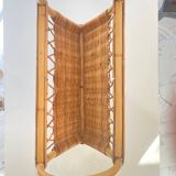 Old rattan magazine rack from the 70s