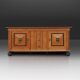 Art Deco brutalist Belgian Oak and Brass Sideboard, 1940s