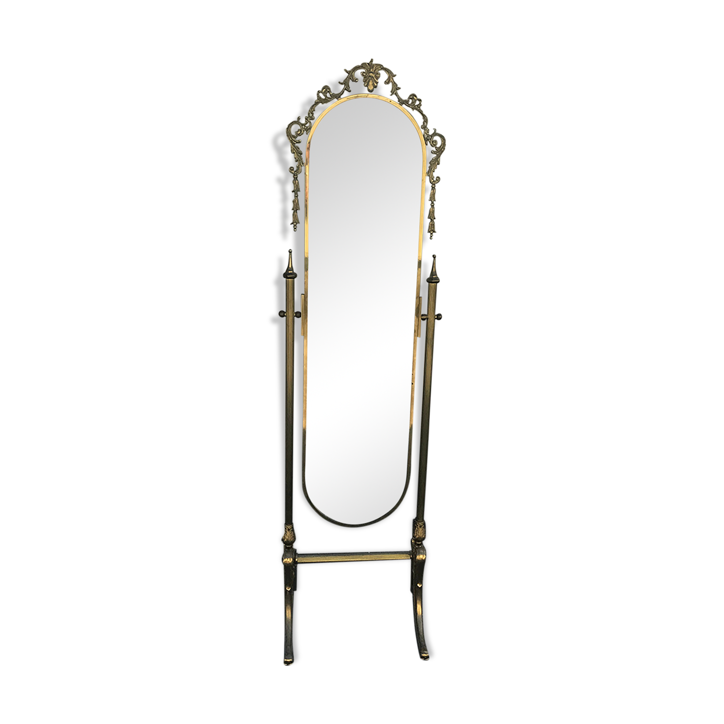 Brass psyche mirror 163x121cm