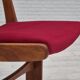 1970s, set of 4 reupholstered Danish chairs, Farsø Møbelfabrik, teak wood, furniture velour.