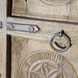 Old brown wooden door