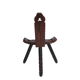 Spanish Brutalist wooden chair / stool from the 1960s