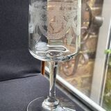 7 verres à vin ½ cristal guilloché – Art nouveau