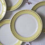 Set of 6 flat plates Luneville, Libourne model, vintage French