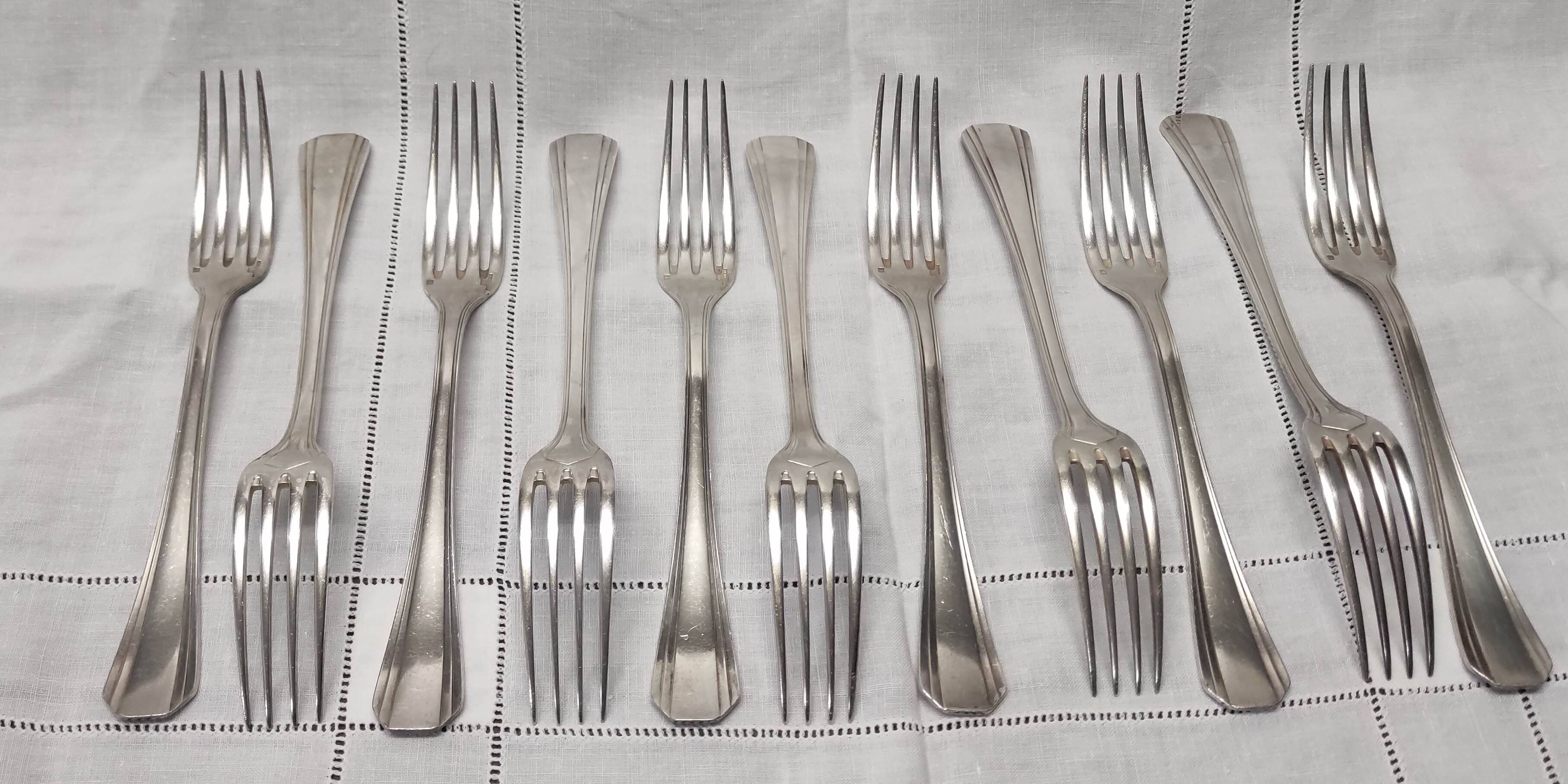 Box 2 drawers household 57 pieces christofle silver metal model "boreal"