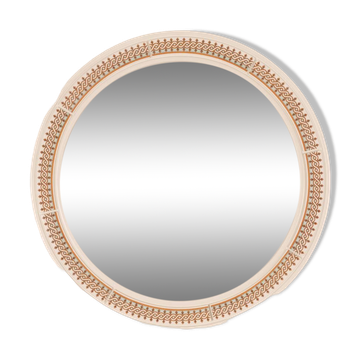Vintage 70's wall mirror decorated carrara matta design