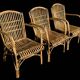 Set of 3 rattan armchairs from the 1970s France