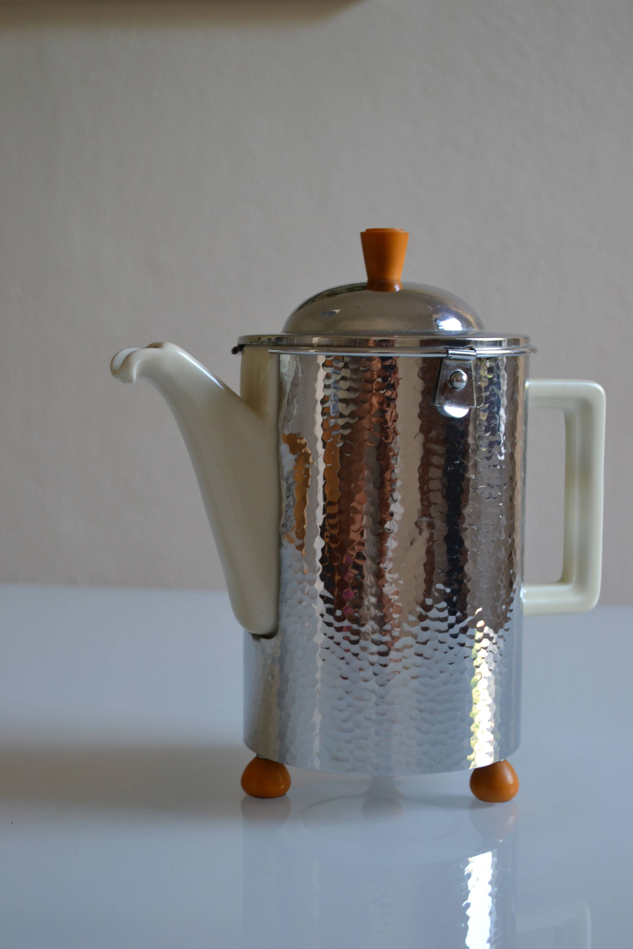 WMF Bauscher Weiden Germany 1930 Art Deco Bauhaus Teapot 1 liter