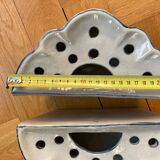 Pair of ceramic flower pots - flower picks with blue floral motifs