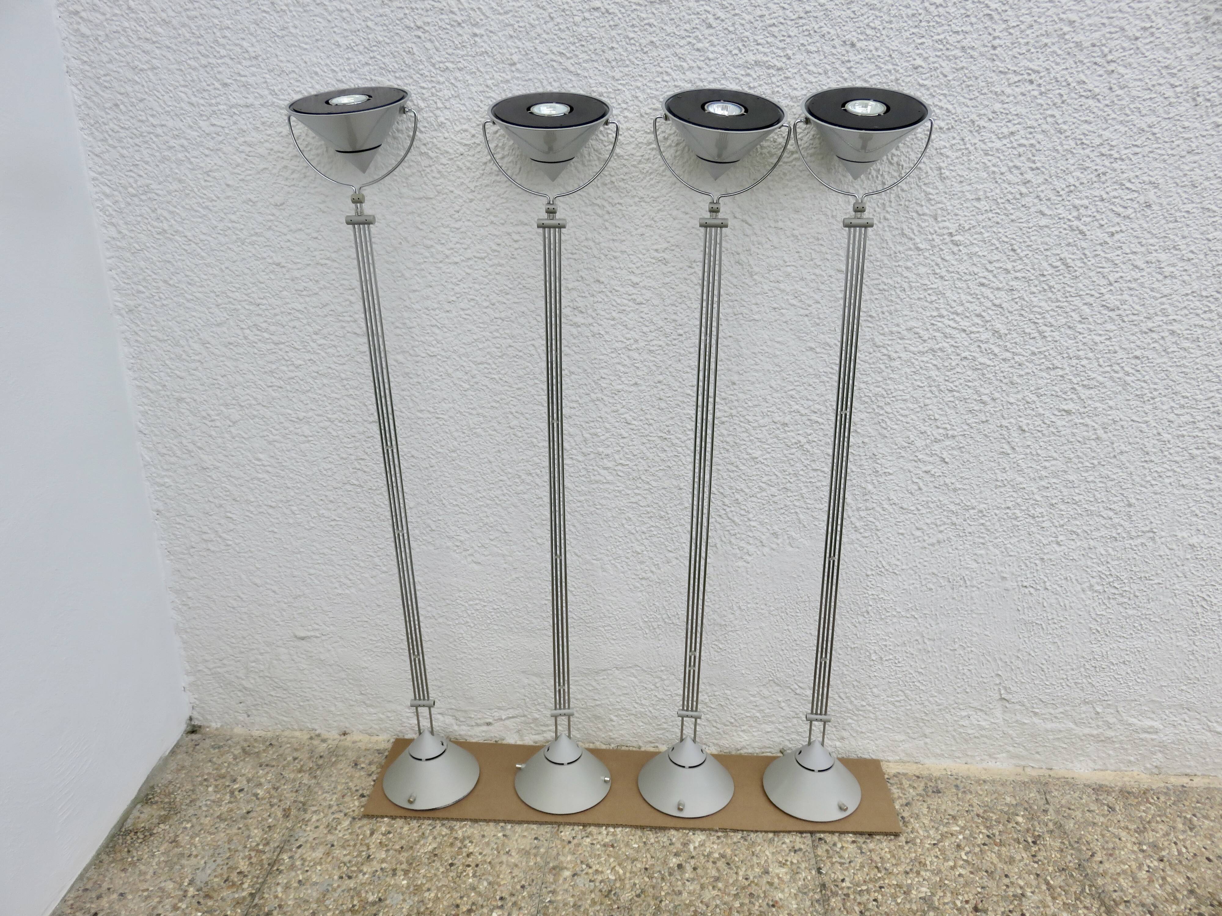 Set of 4 Artemide "mikado" pendant lights, FA Porsche design, 80s