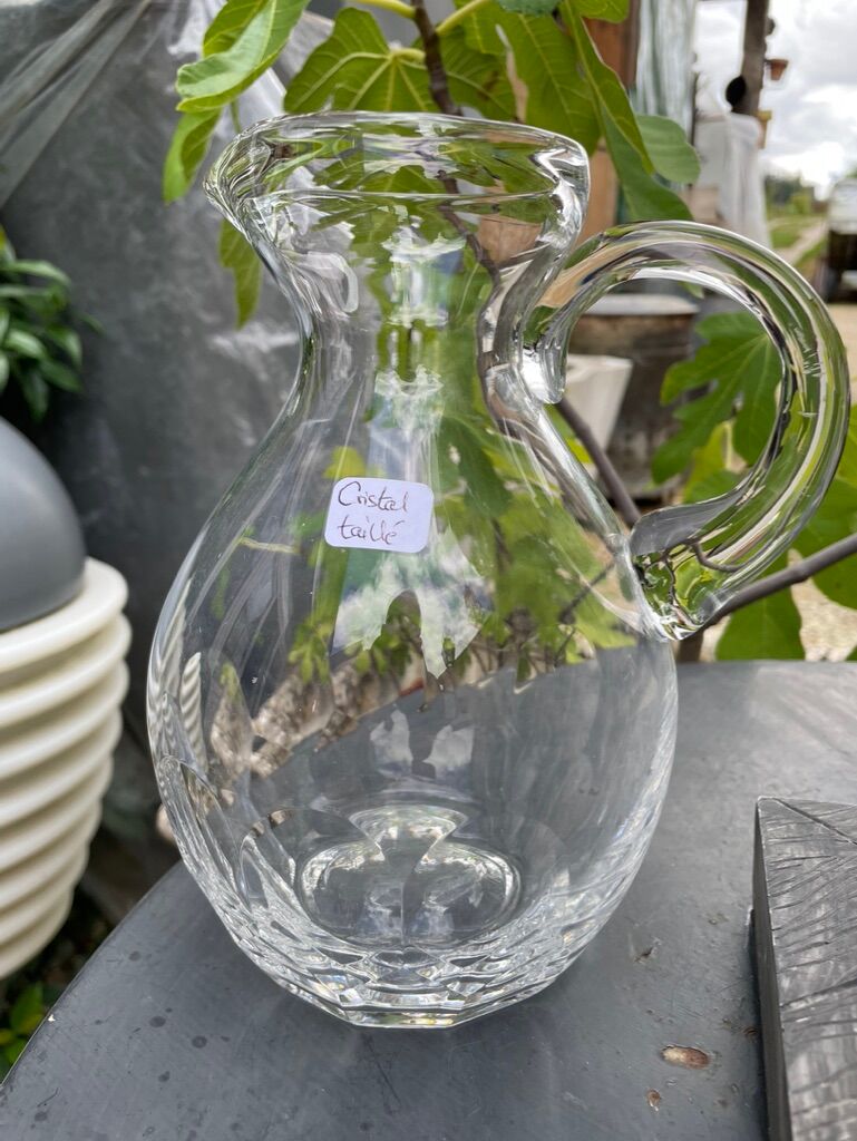Old crystal pitcher cut