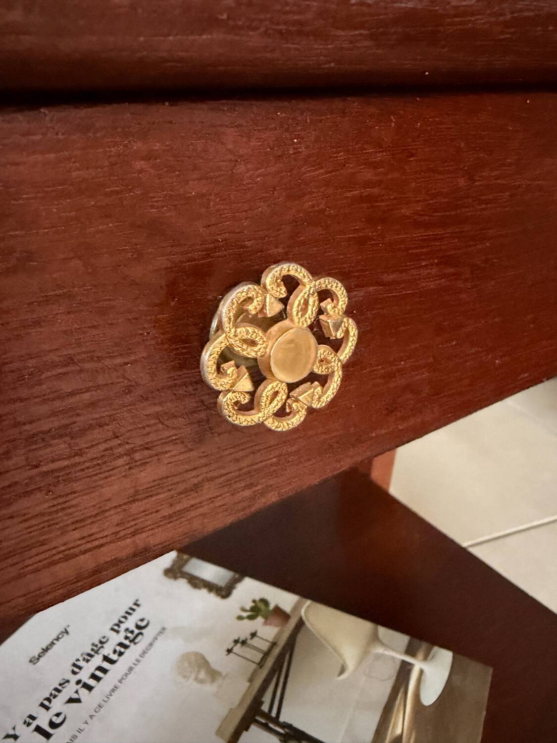 Vintage solid wood bedside table