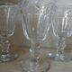 4 thick glass stemmed glasses