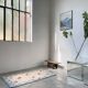 Tapis en laine blanc et bleu fleuri