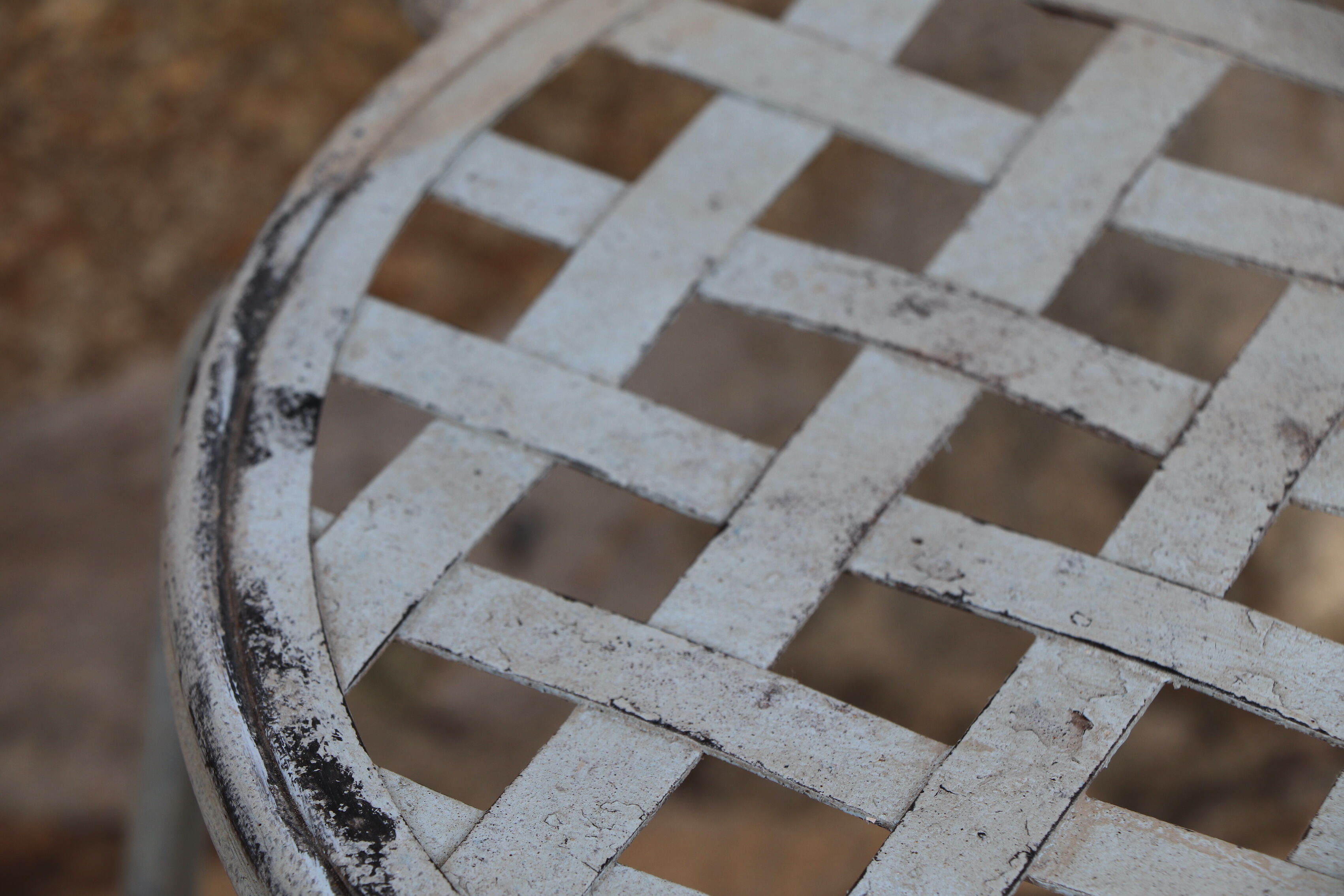 Series of 6 wrought iron garden chairs