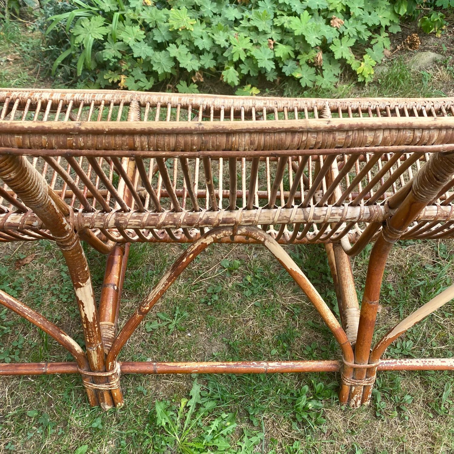 3-seater rattan bench from the 70s