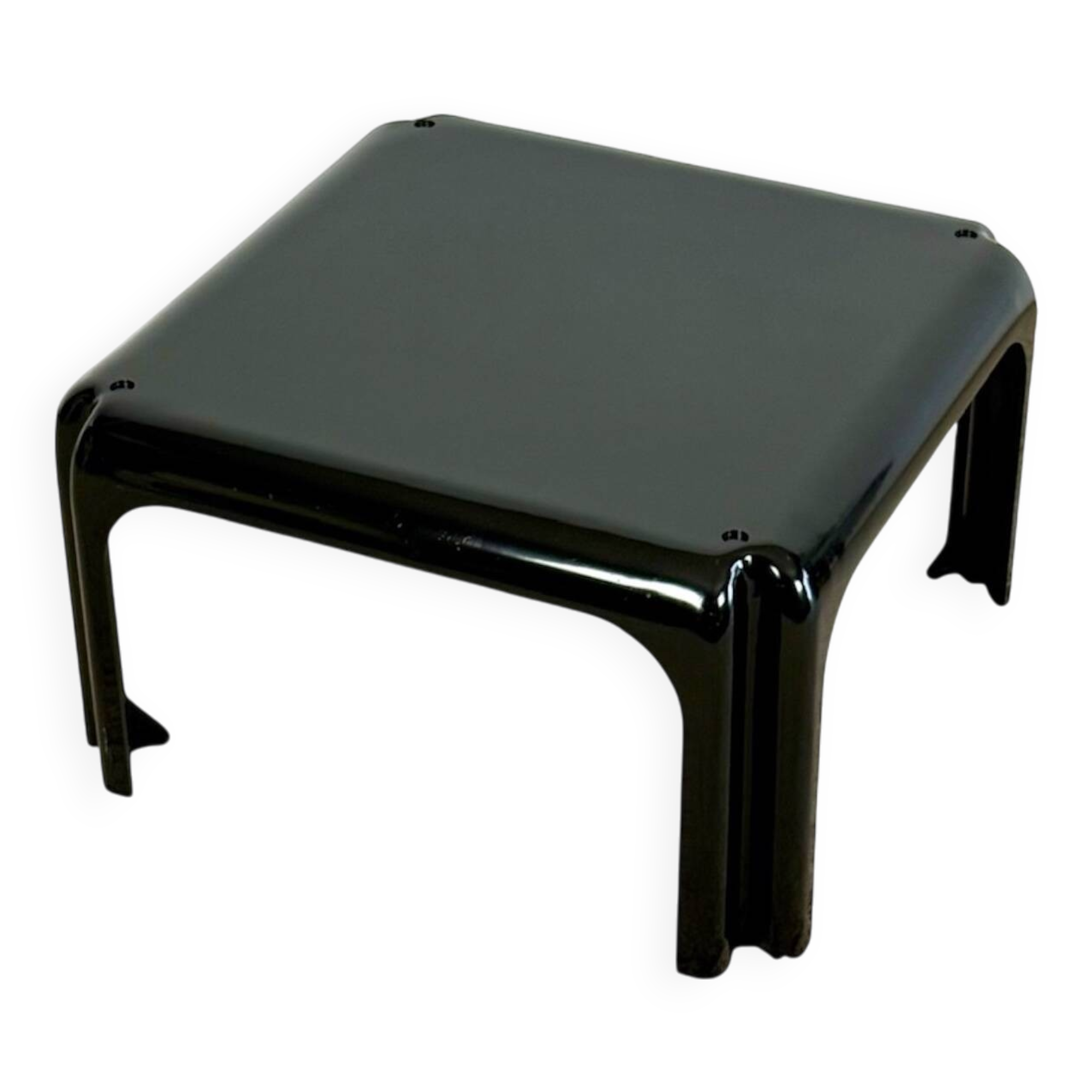 Coffee Table 'Elena', Vico Magistretti Design for Metra Italy, Glossy Black, 1970s