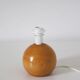 Handcrafted table lamp – Turned wood and yellow Vichy