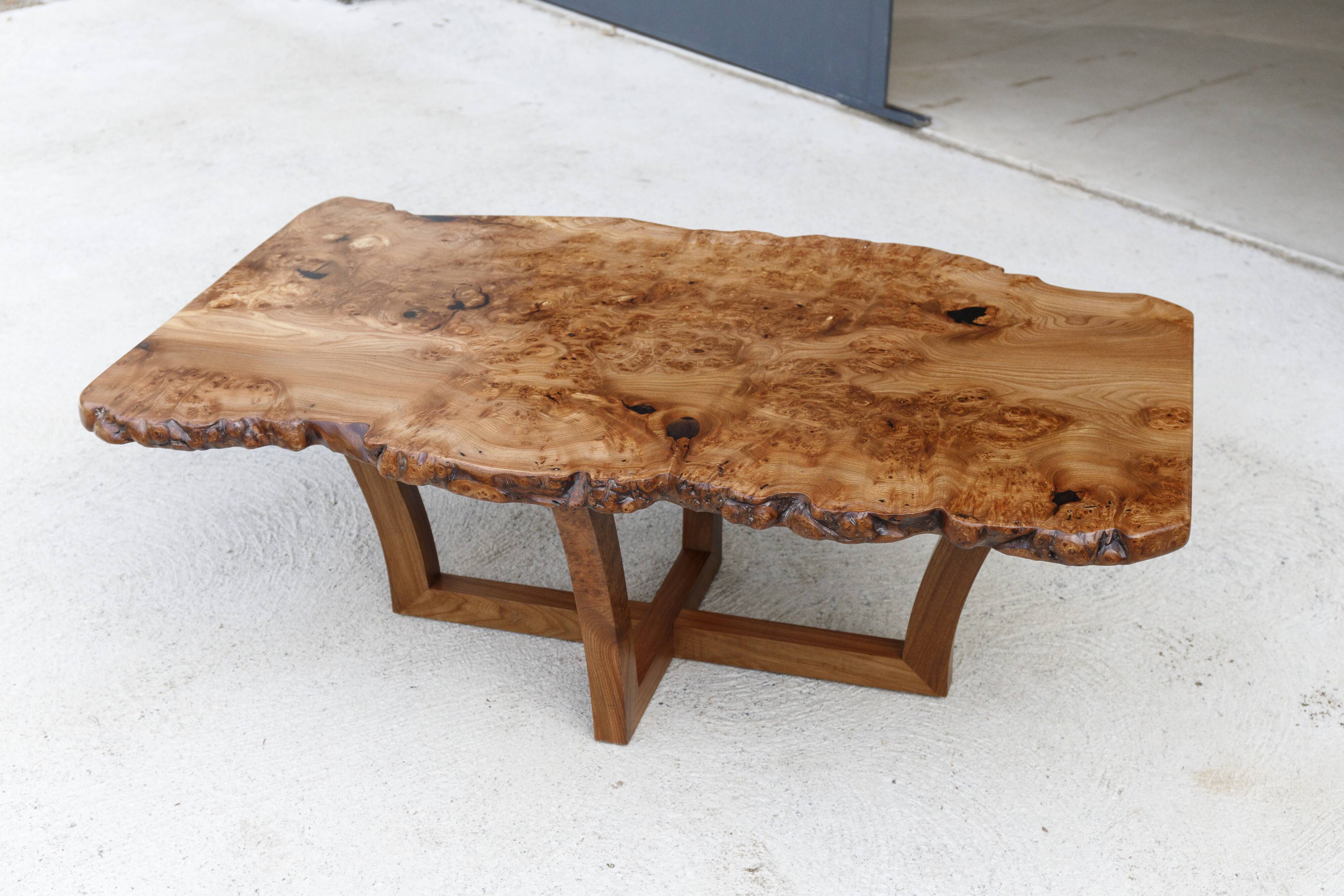 Elm burl coffee table