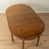 Victorian dining table, around 1840, solid oak, extendable