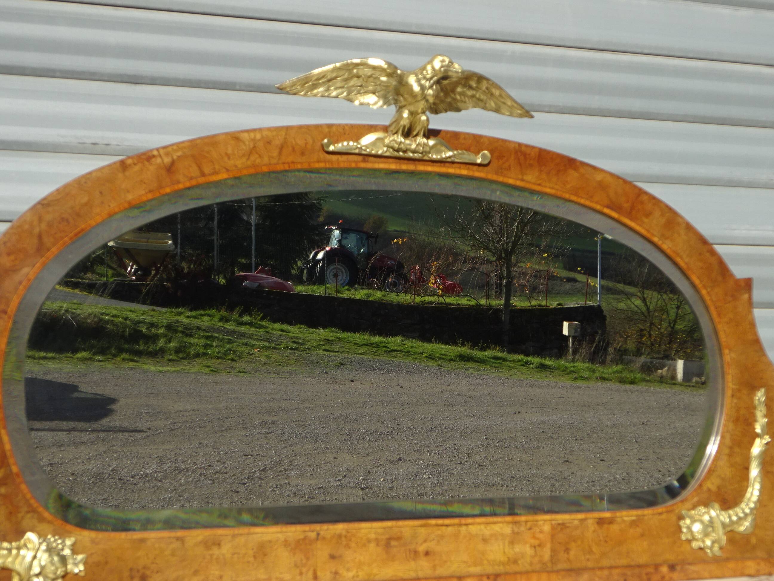 Louis XVI style walnut burl buffet with gilt bronze mounts
